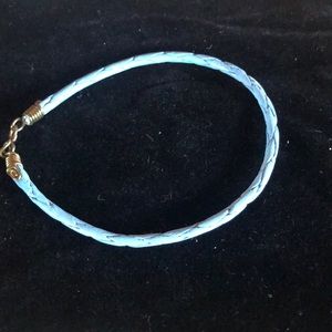 Blue Leather Bracelet